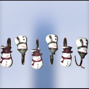 Set of 12 Snowman Shower Curtain Hooks
